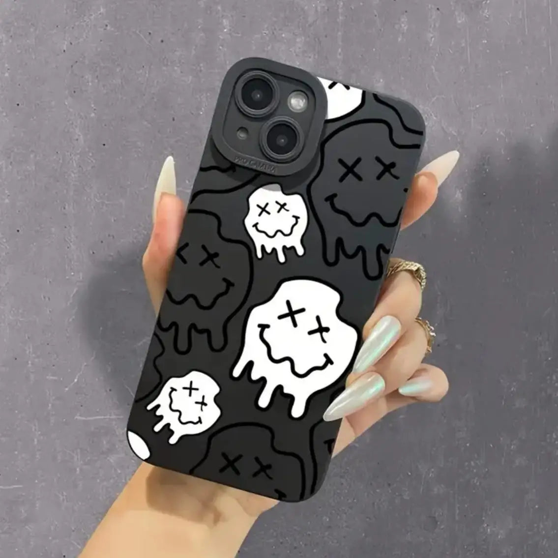 Creative Skull Pattern Phone Case, Shockproof Decorative Phone Accessories Compatible with IPhone 16 Pro Max 15 Pro 14Plus 13 12