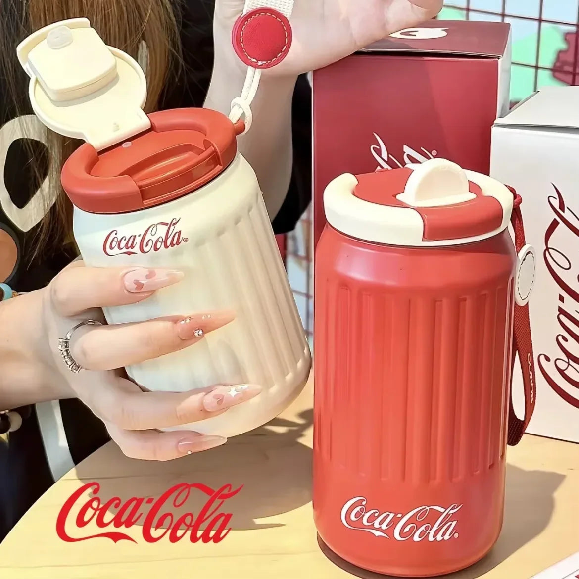 Stainless Steel Fashion Thermos Cup Water Cup Insulated Water Bottle Car Coffee Retro Travel Cup Stainless Steel Vacuum Flask