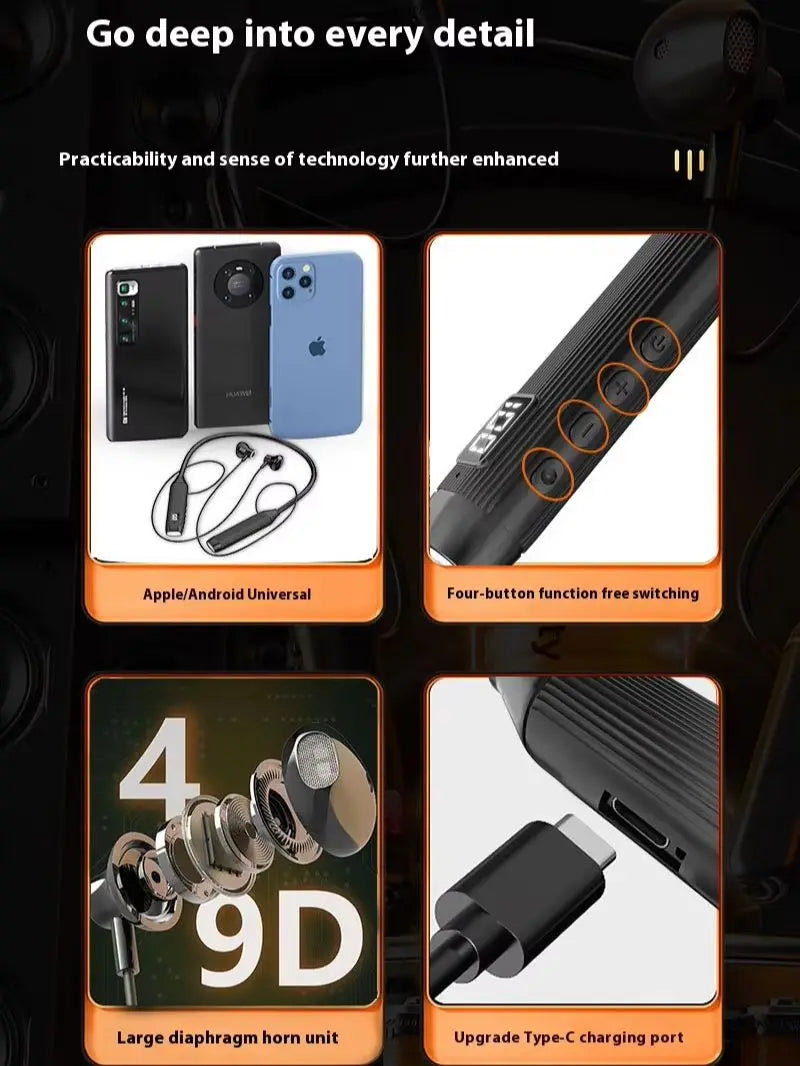 Super Power Wireless Headphones Bluetooth Earphones Neckband Magnetic Earbuds LED Display Sports Headset Stereo With Mic