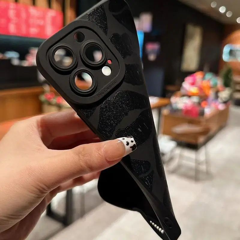 Solid Color Lip Pattern Phone Case for Summer Phone Accessories for IPhone 16 Pro Max 15 Pro 14Plus 13 12 11 XR X/XS