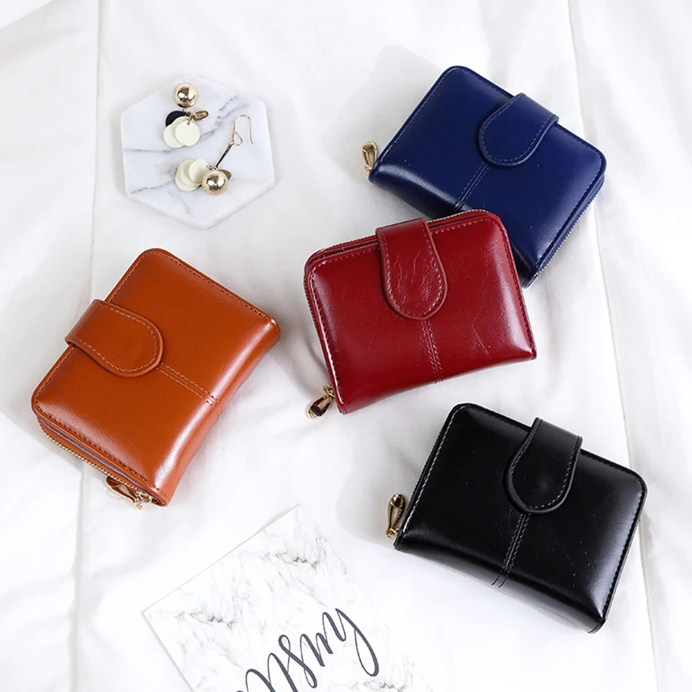 Women's Leather Wallet Bifold Clutch Bag Credit Card Holder Pocket Wallet Multi-functional Wallet Fashionable and Casual Wallet