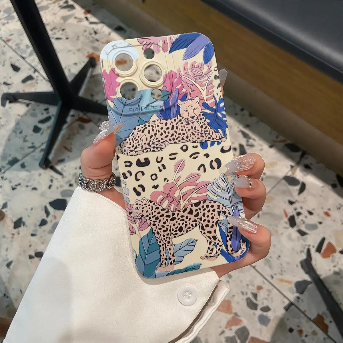 Creative Leopard Pattern Phone Case Phone Accessories Compatible with IPhone 16 Pro Max 15 Pro 14Plus 13 12 11 XR X/XS