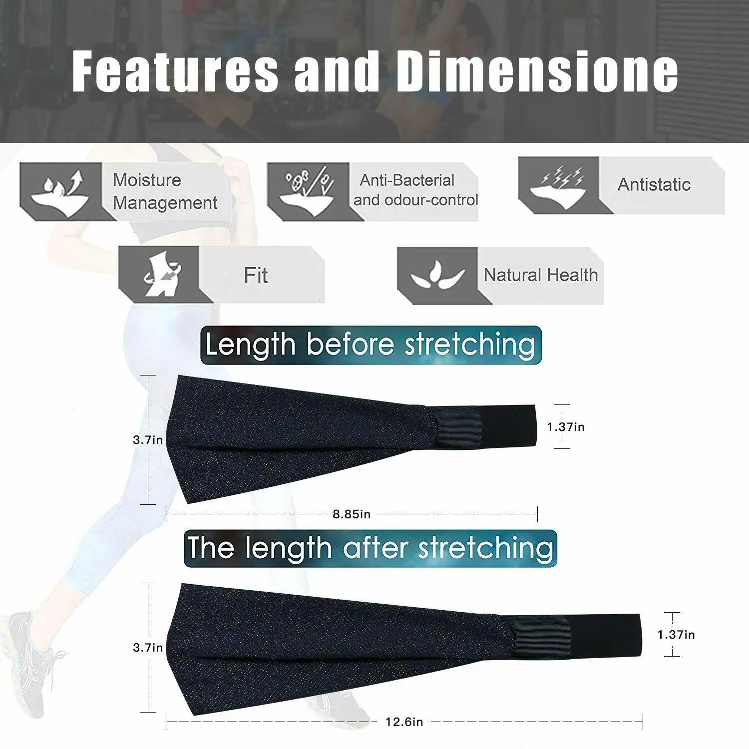 Headband for Men & Women Sweat Wicking Sports Sweatband Headbands Workout Running Training Yoga Basketball Hairband