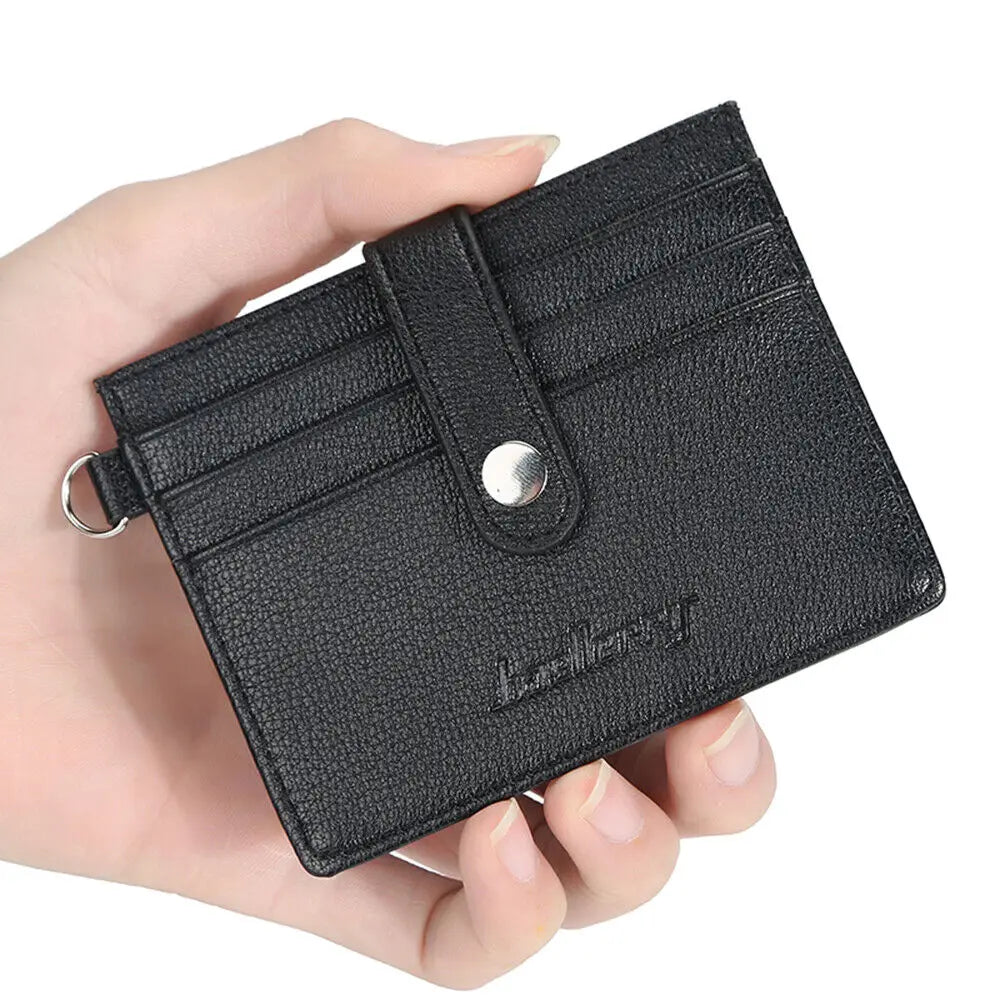 Man's Leather Wallet Mini Small Card Bag Multi-card Slot Wallet ID Card Holder Purse Fashionable Men's Wallet Pocket Purse