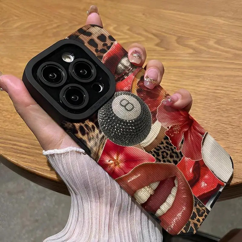 Fashionable Lip Pattern Phone Case Phone Accessories Compatible with IPhone 16 Pro Max 15 Pro 14Plus 13 12 11 XR X/XS