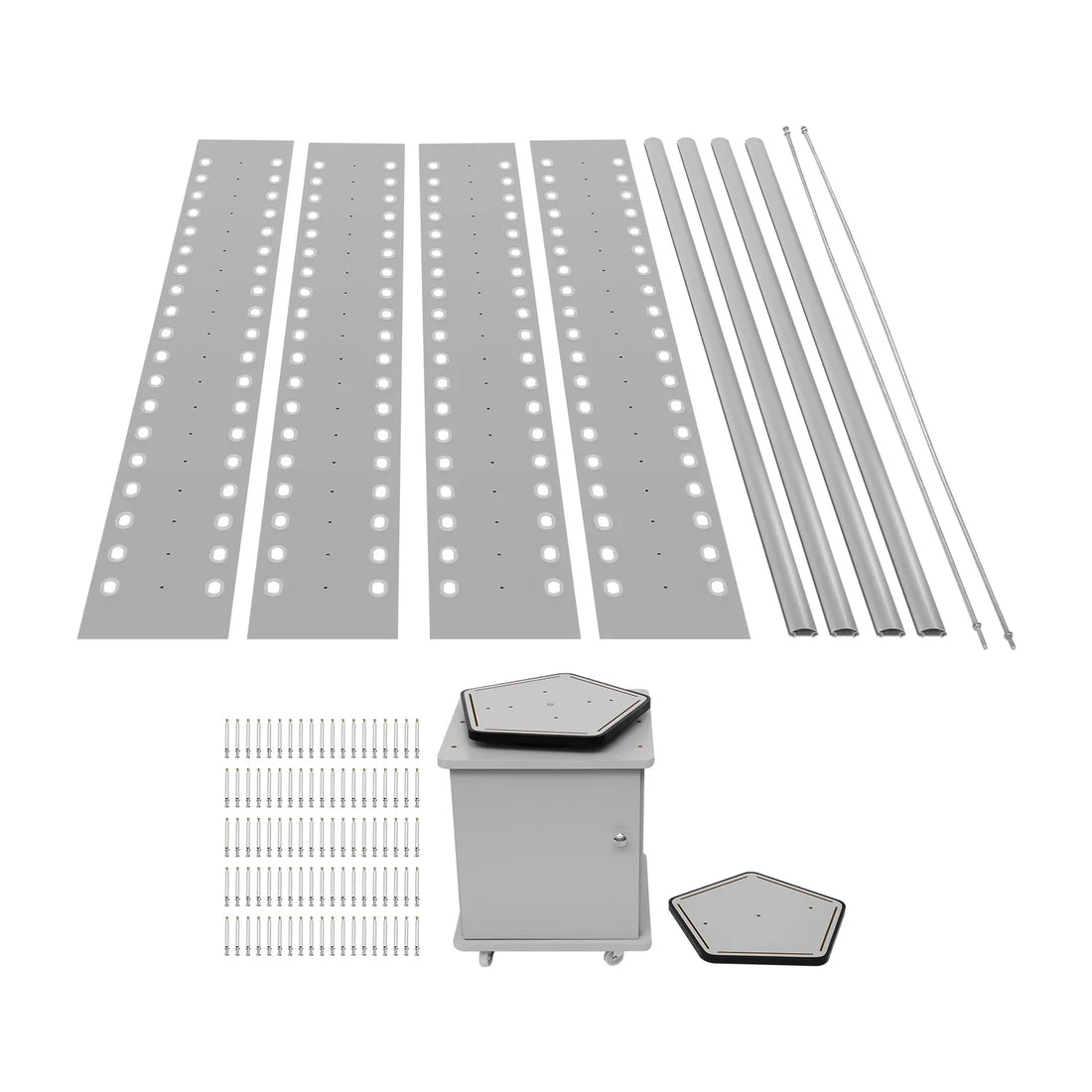 Rotating Glasses Display Stand – Silver Floor Stand with Aluminum-Plastic Plate for Sunglasses and Eyewear