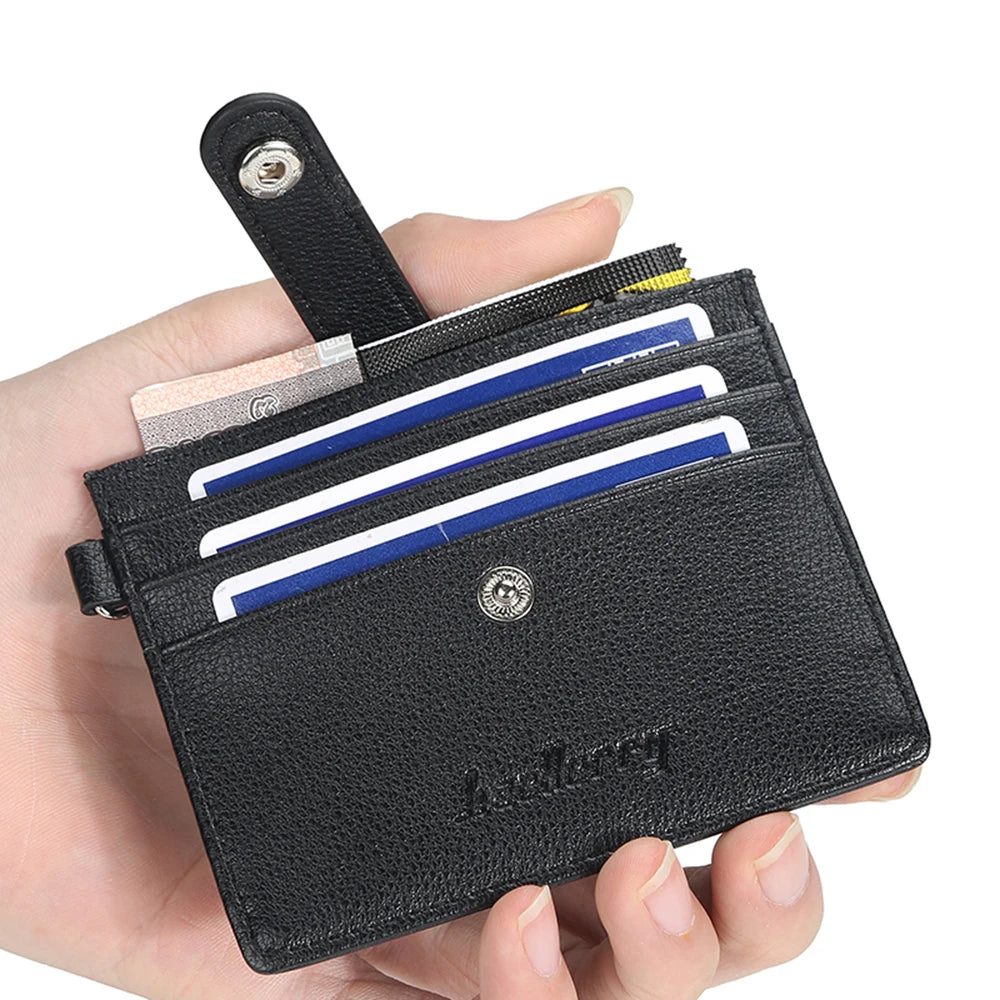 Man's Leather Wallet Mini Small Card Bag Multi-card Slot Wallet ID Card Holder Purse Fashionable Men's Wallet Pocket Purse