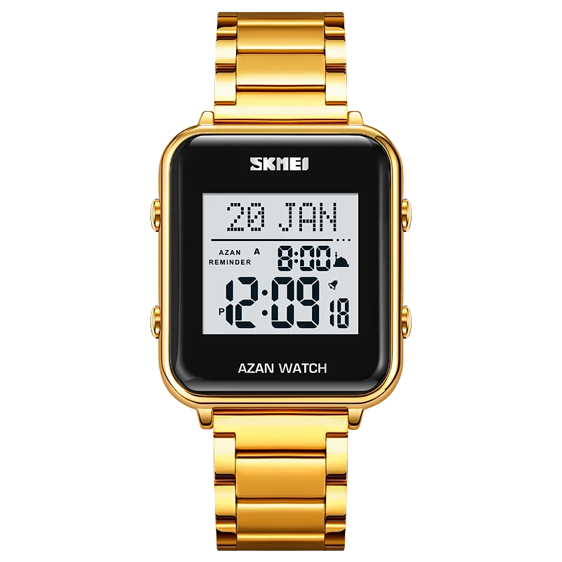 SKMEI Muslim Azan Digital Watches Men's Watch For Men Prayer With Qibla Compass Adhan Alarm Hijri Islamic Wristwatches Clock
