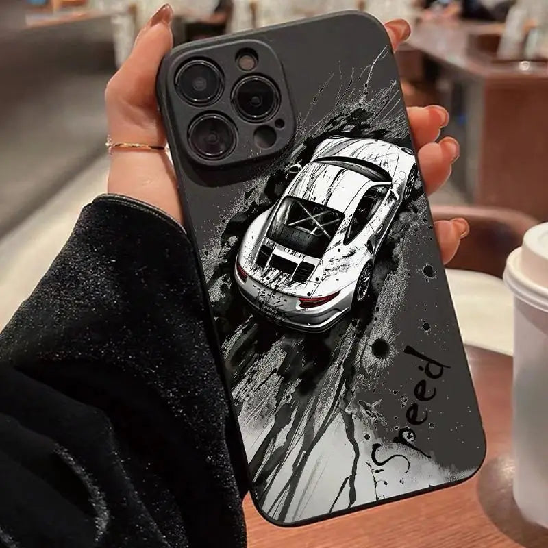 Car Pattern Phone Case, TPU Anti-drop Protective Case for IPhone 16 Pro Max 15 Pro 14Plus 13 12 11 X/XS Mobile Phone Accessories