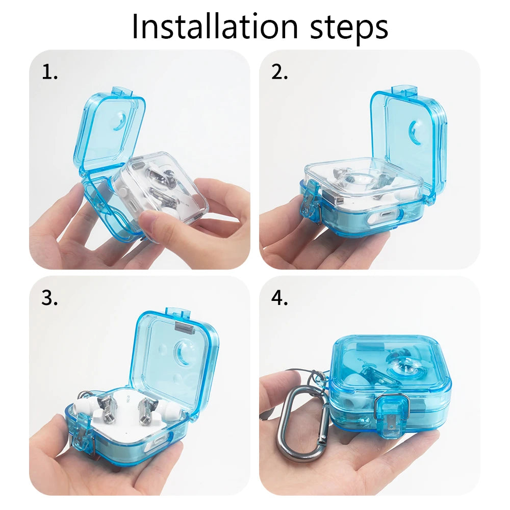 PC Headphone Box Case Clear Candy Color Wireless Headphones Cover With Lanyard Hook Waterproof Fall-protection for Nothing Ear 2