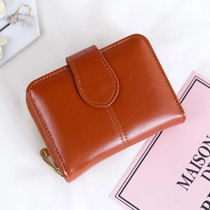 Women's Leather Wallet Bifold Clutch Bag Credit Card Holder Pocket Wallet Multi-functional Wallet Fashionable and Casual Wallet