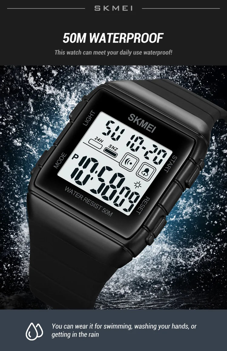 SKMEI Japan Digital movement Mens Sport Watches Military Countdown Alarm Clock 5Bar Waterproof LED Light Wristwatch reloj hombre