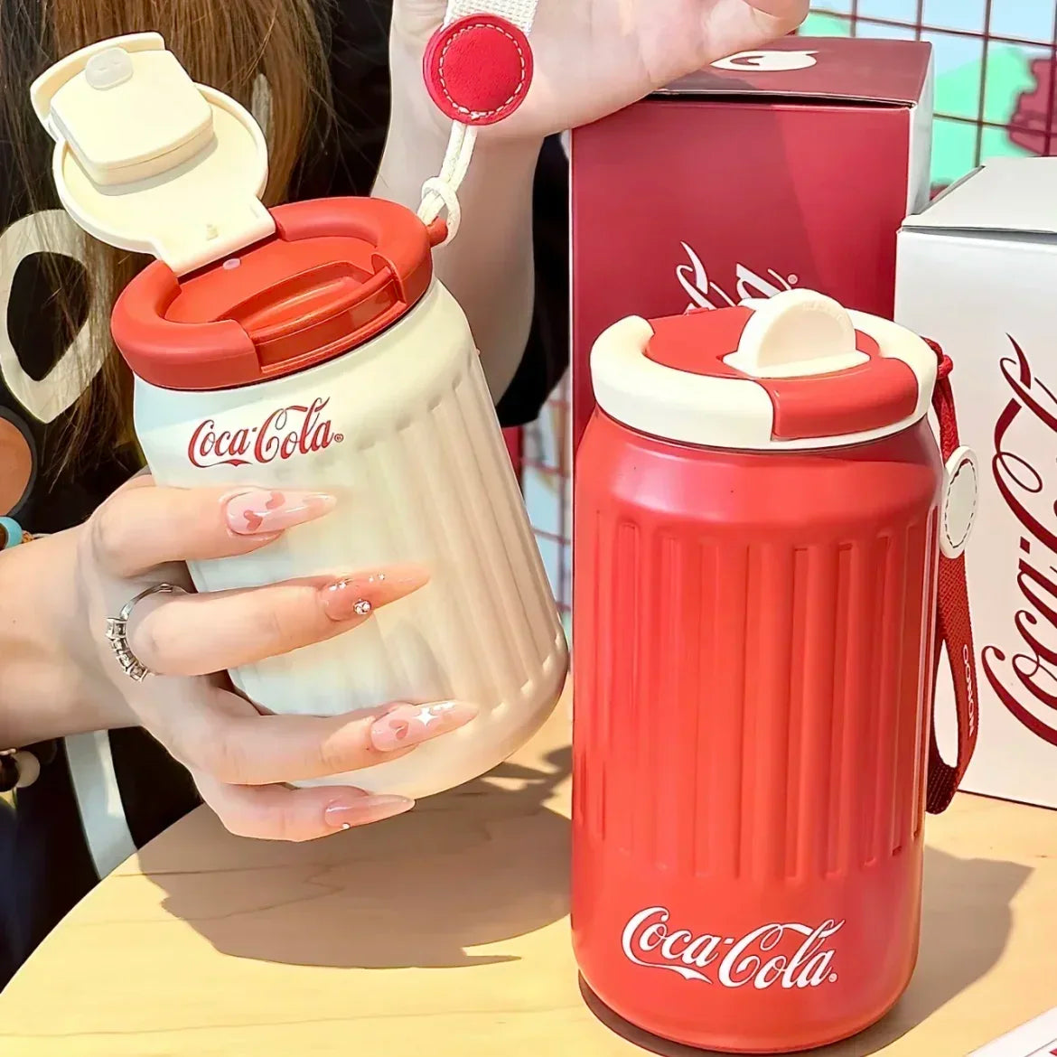 Stainless Steel Fashion Thermos Cup Water Cup Insulated Water Bottle Car Coffee Retro Travel Cup Stainless Steel Vacuum Flask