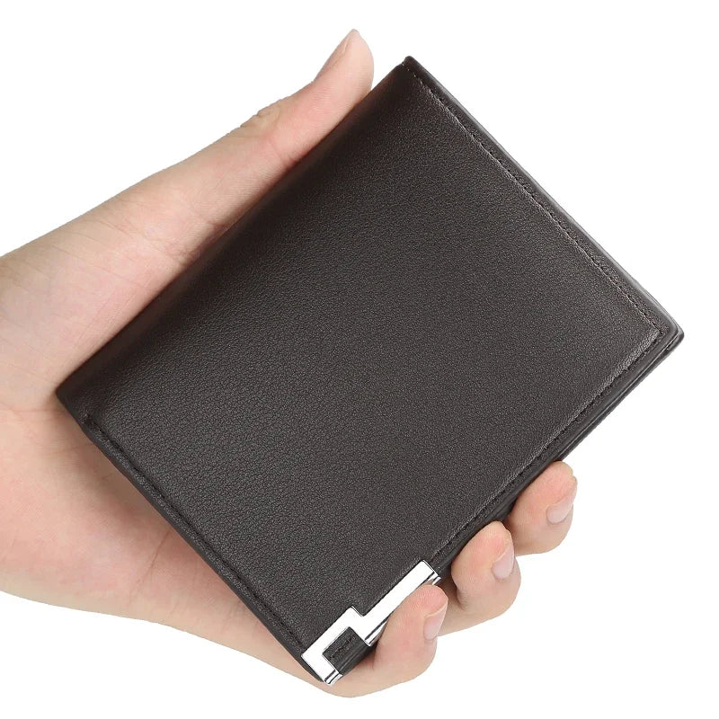 Men's Horizontal and Vertical Wallets Bifold Leather Wallet Pocket Bag Credit Card Holder Purse Large-capacity Business Wallet