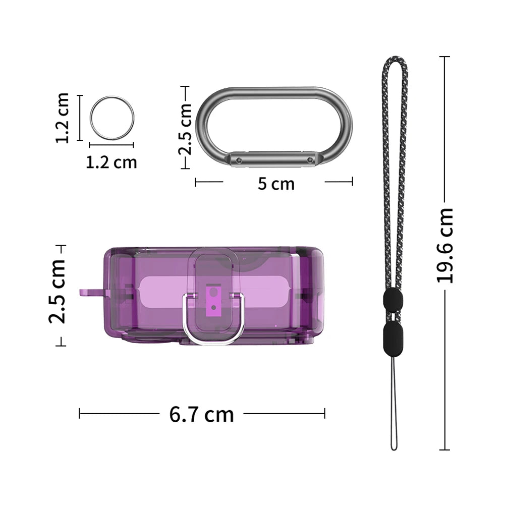 PC Headphone Box Case Clear Candy Color Wireless Headphones Cover With Lanyard Hook Waterproof Fall-protection for Nothing Ear 2