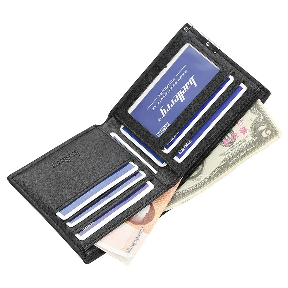 Men's Horizontal and Vertical Wallets Bifold Leather Wallet Pocket Bag Credit Card Holder Purse Large-capacity Business Wallet