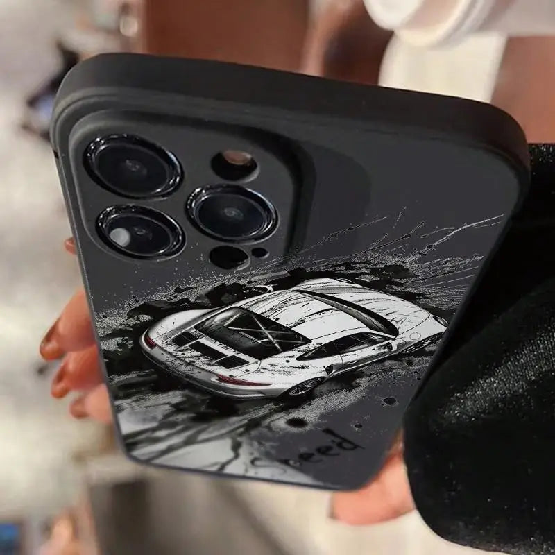 Car Pattern Phone Case, TPU Anti-drop Protective Case for IPhone 16 Pro Max 15 Pro 14Plus 13 12 11 X/XS Mobile Phone Accessories