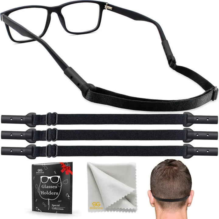 Glasses Strap Holder M Size 13.5 inch 3 Adjustable Eyeglasses Strap Lanyards No Tail Sunglasses Strap for Men Women Anti Slip E