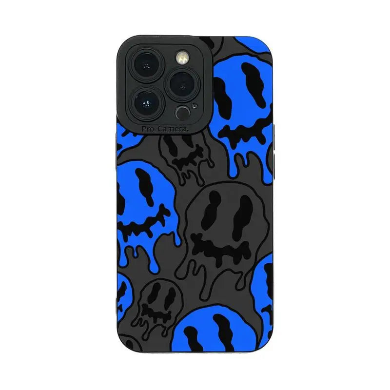 Fashion Smile Face Pattern Phone Case, Phone Accessories Compatible with IPhone 16 Pro Max 15 Pro 14Plus 13 12 11 XR X/XS