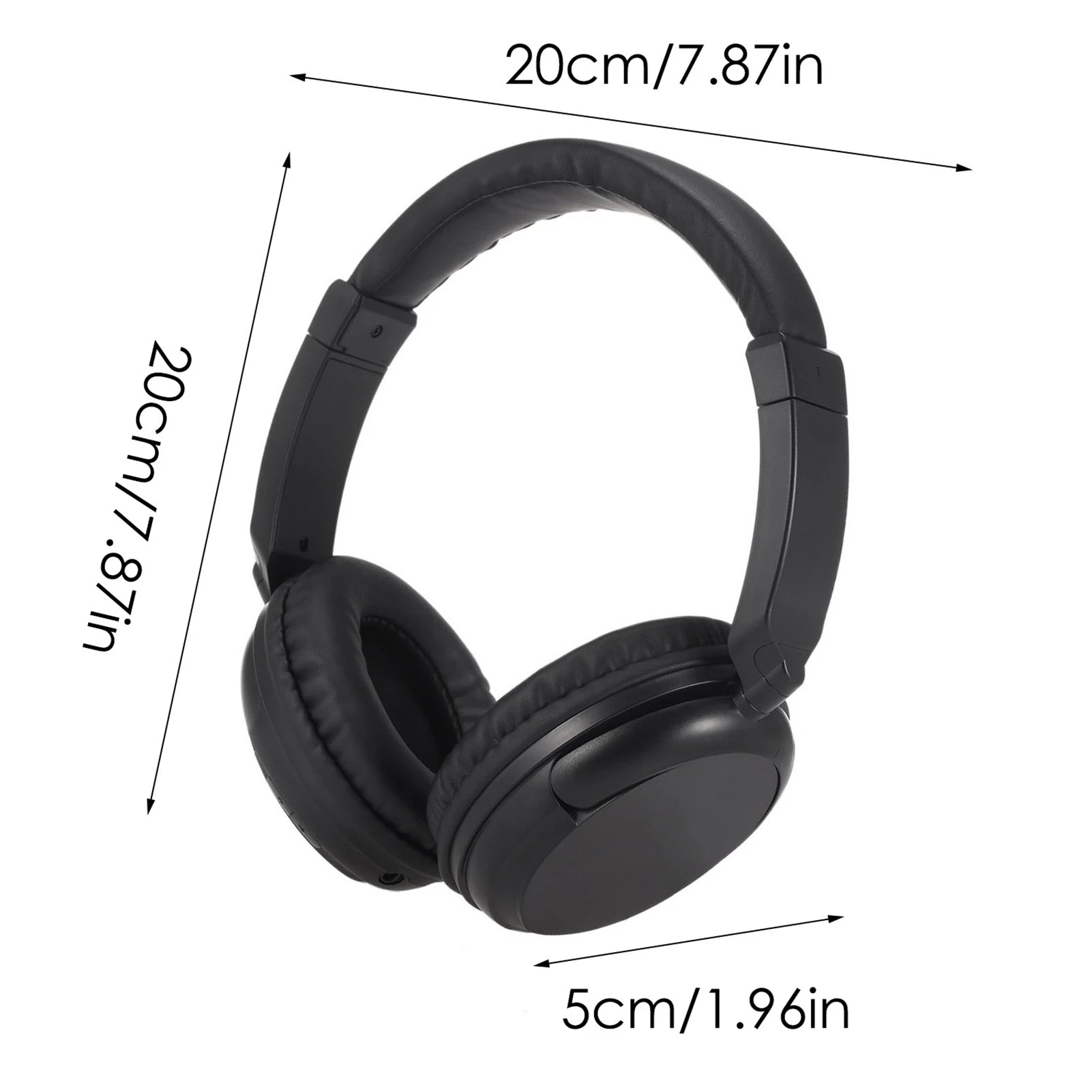 FM Wireless Headphones Over Ear Music Earphones with Transmitter 3.5mm Wired Headset Support FM Radio for TV PC Phones MP3 Playe