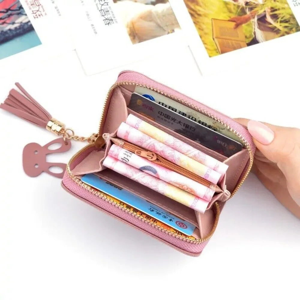 Women's leather Wallet Short Coin Purse Card Holder Small Ladies Wallet Female Hasp Mini Clutch Fashionable bear design wallet