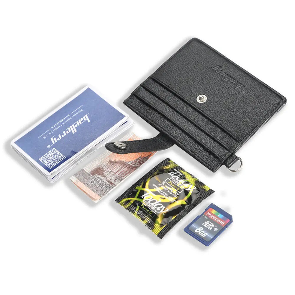 Man's Leather Wallet Mini Small Card Bag Multi-card Slot Wallet ID Card Holder Purse Fashionable Men's Wallet Pocket Purse