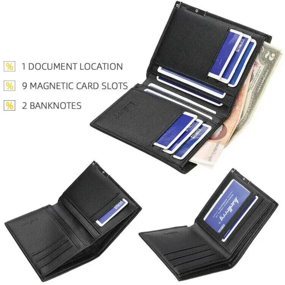 Men's Horizontal and Vertical Wallets Bifold Leather Wallet Pocket Bag Credit Card Holder Purse Large-capacity Business Wallet